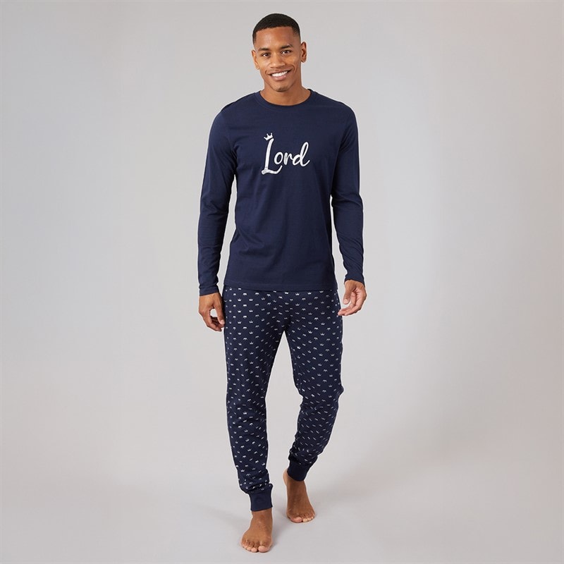 Mens Matching Lord Pyjama Set Navy - Image 4