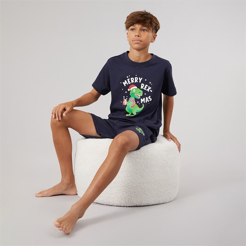 Fluid Boys Merry Rex-Mas Pyjama Set Navy