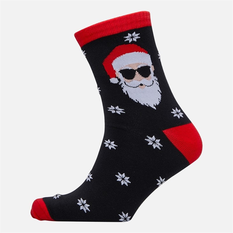 Mens Festive Boxers And Two Pack Socks Set Black Multi - Image 4