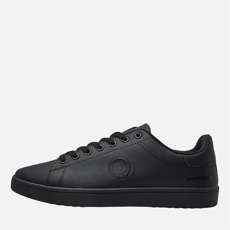 Lambretta Mens Pinball 2 Trainers Black W/Blk Sole Black W/Black Sole