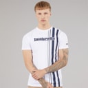 Mens Racing Stripe T-Shirt White/Navy/Grey