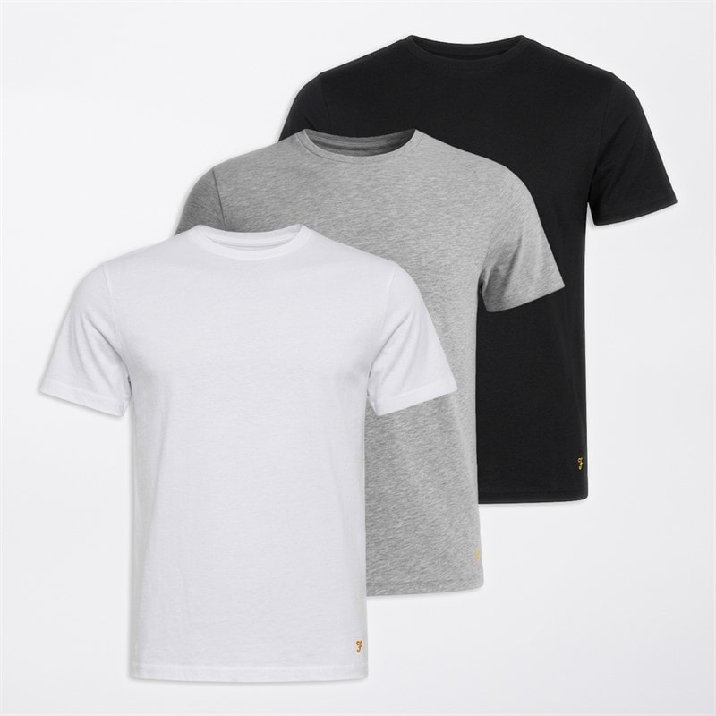 Farah Mens Merion Three Pack T-Shirts Assorted