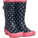 Girls Print Wellies Blue/White
