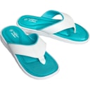 Womens Memory Foam Toe Post Sandals White/Turquoise