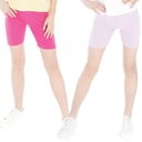 Girls Two Pack Cycling Shorts Pink/Lilac
