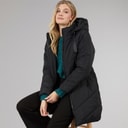 Womens Chevron Puffer Coat Black