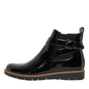 Womens Willow Buckle Ankle Boots Black Patent Croc