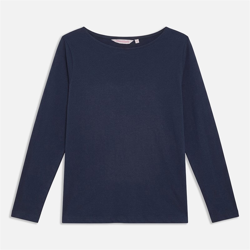 Womens Stripe/Plain Three Pack Long Sleeved T-Shirts Navy/Pink - Image 3