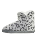 Womens Faux Fur Bootee Slippers Grey