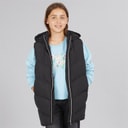 Girls Longline Hooded Gilet Black