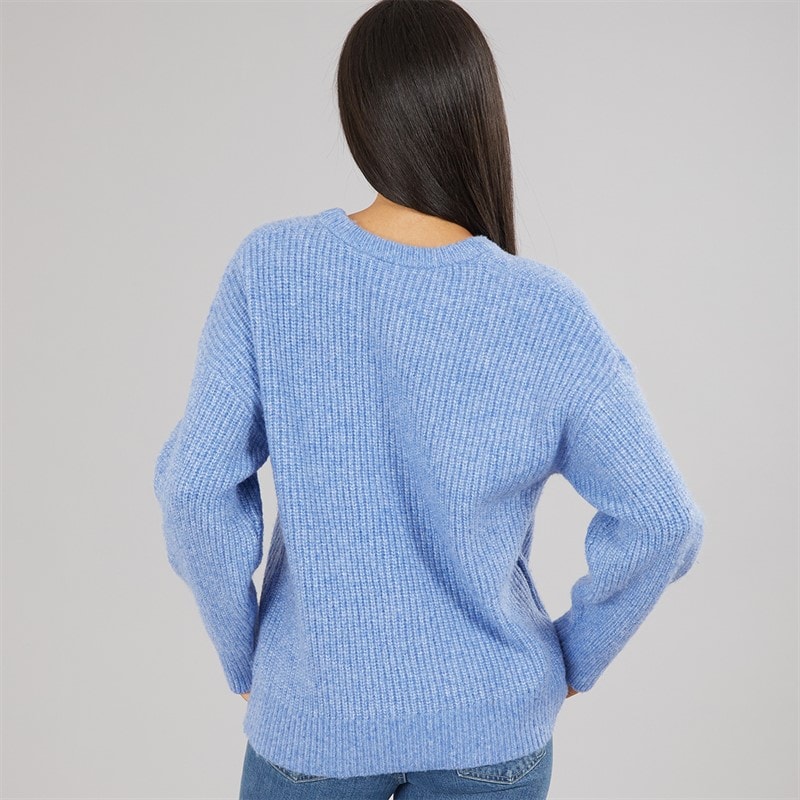 Womens Crew Neck Oversized Jumper Blue - Image 2