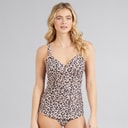 Womens Tummy Shaping Tankini Set Leopard Print