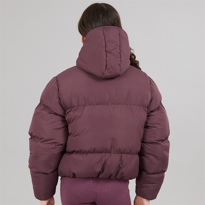 Girls Short Puffer Jacket Cherry Lacquer - Image 2