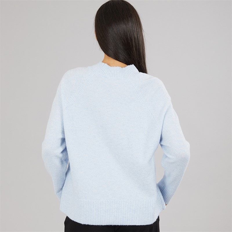Womens Turtle Neck Jumper Blue Melange - Image 2