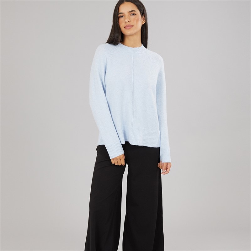 Womens Turtle Neck Jumper Blue Melange - Image 4