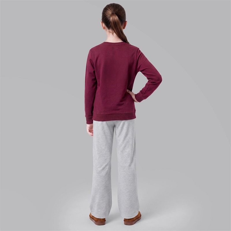 Girls Chill Sweatshirt And Flared Leggings Set Burgundy/Grey Marl Burg/Grey Marl - Image 2
