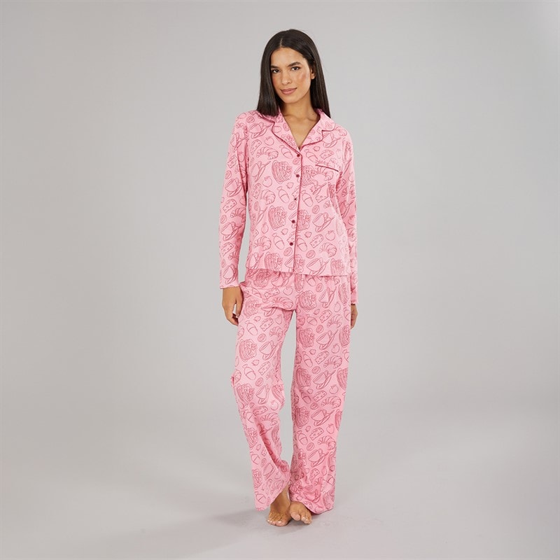 Womens Brunch Pyjama Set In A Bag Pink Multi - Image 3