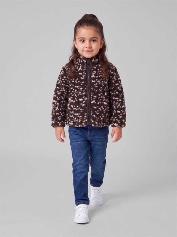 Girls Animal Print Full Zip Through Fleece Multi - Image 3