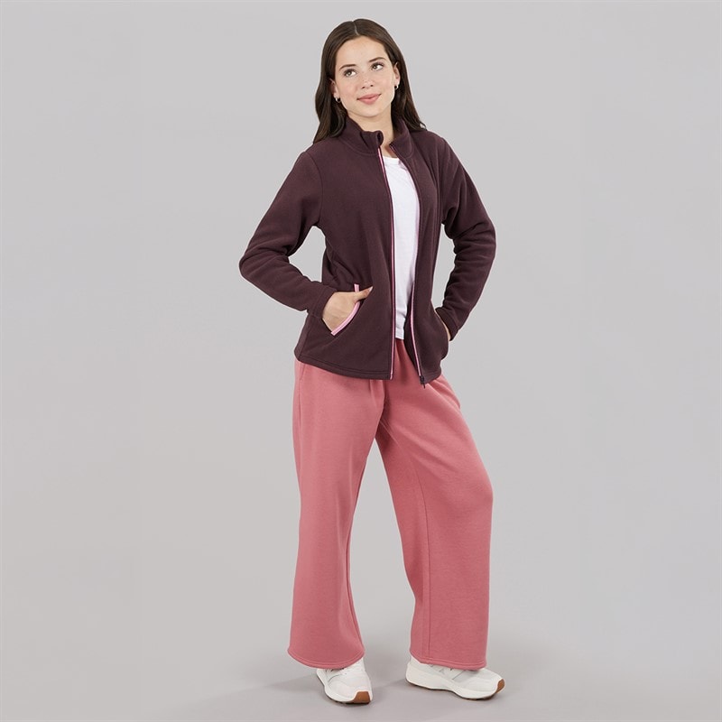 Girls Zip Through Microfleece Burgundy - Image 4