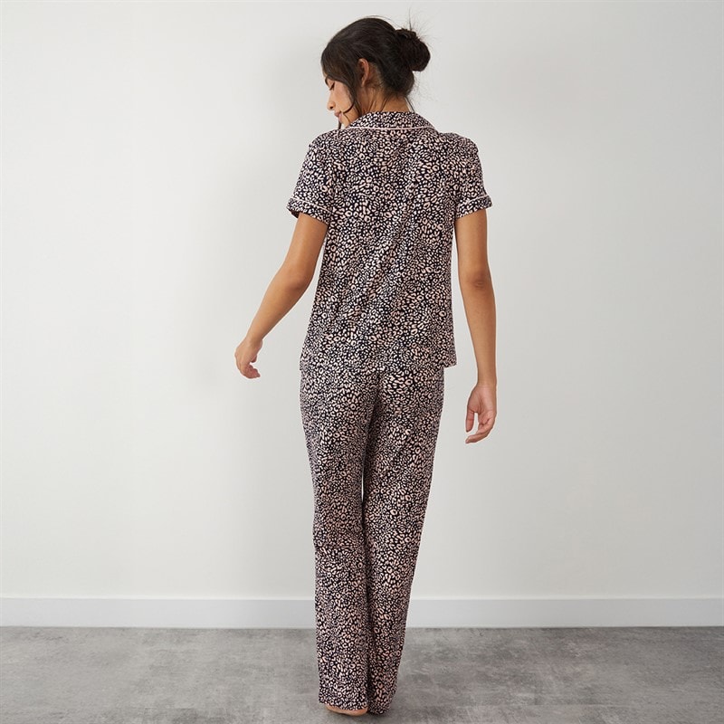 Womens Animal Print Pyjama Set Multi - Image 2