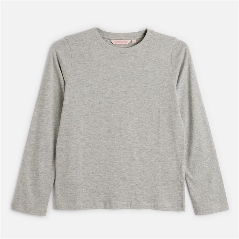 Girls Three Pack Plain Long Sleeve T-Shirts Multi Navy/Burg/Grey - Image 4