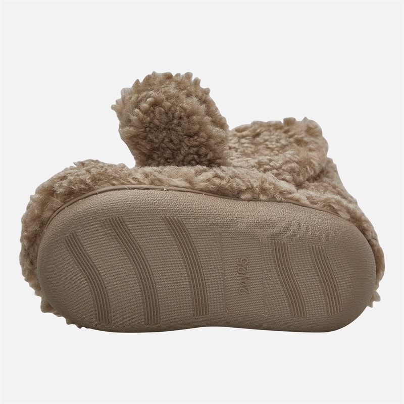 Girls Dog Bootie Slippers Cream/Multi - Image 3