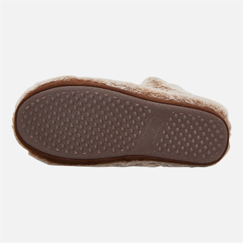 Womens Faux Fur Bootee Slippers Mink - Image 2