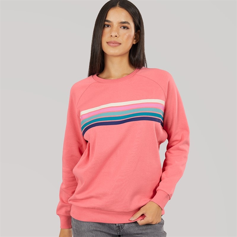 Board Angels Womens Crew Neck Sweatshirt Pink Icing