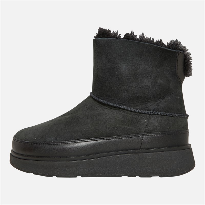 FitFlop Womens Gen-FF Mini Double-Faced Shearling Boots All Black