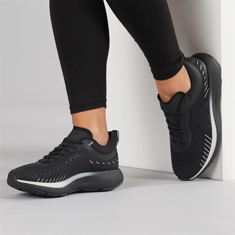 Womens FF Runner Mesh Running Trainers Black - Image 1
