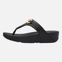 Womens Lulu Chunky Snaffle Leather Toe Post Sandals Black