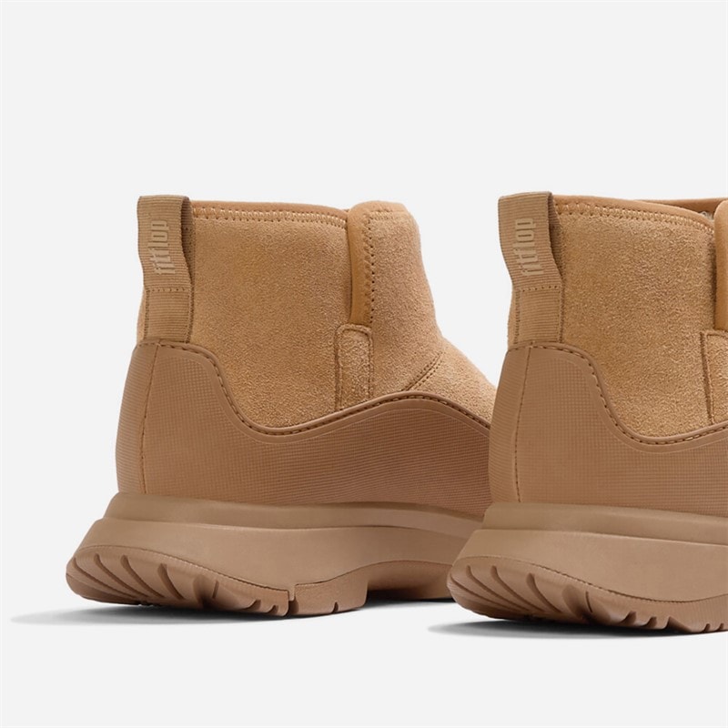 Womens Neo D Hyker Warm Suede Pull On Outdoor Mini Boots Desert Tan - Image 3