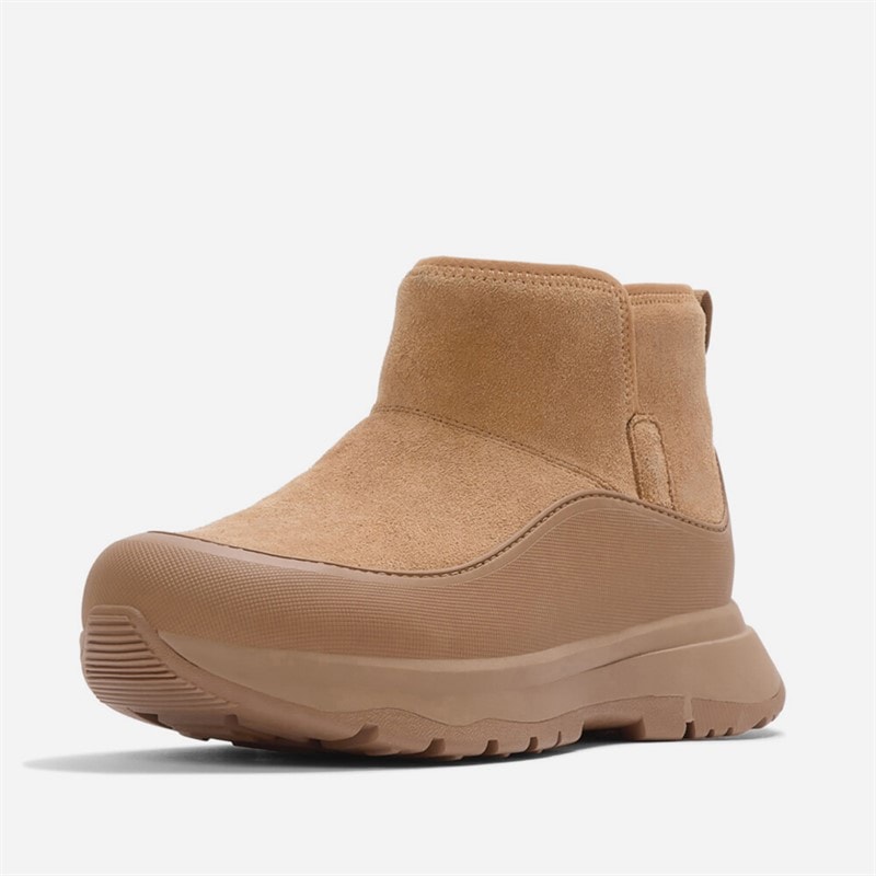 Womens Neo D Hyker Warm Suede Pull On Outdoor Mini Boots Desert Tan - Image 5