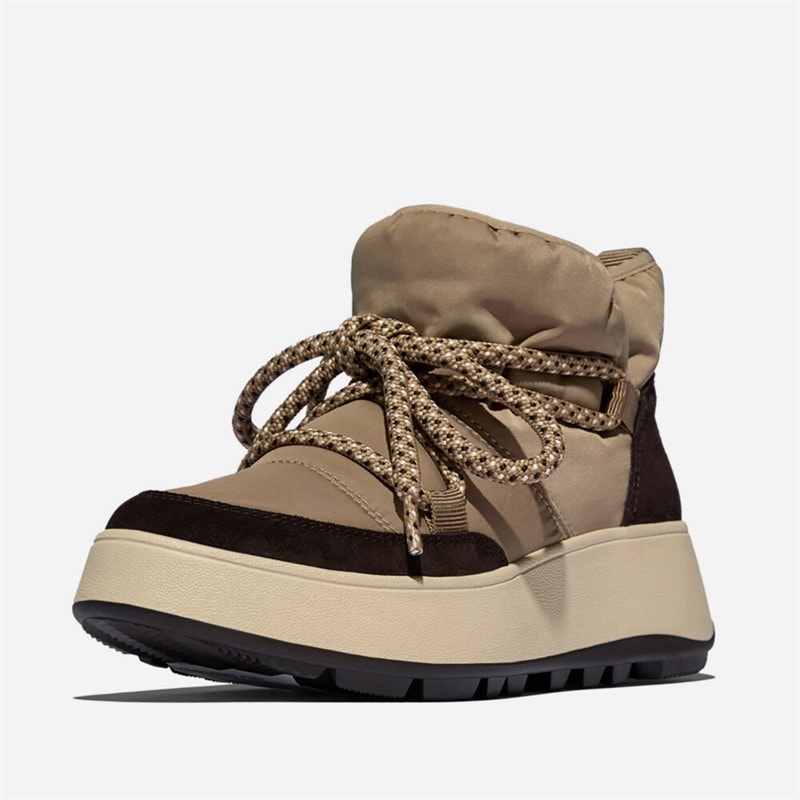Womens F-Mode Biofleece Mesh Flatform Booties Taupe - Image 5
