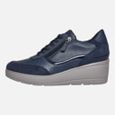 Womens Ilde Wedge Heel Zip Trainers Navy