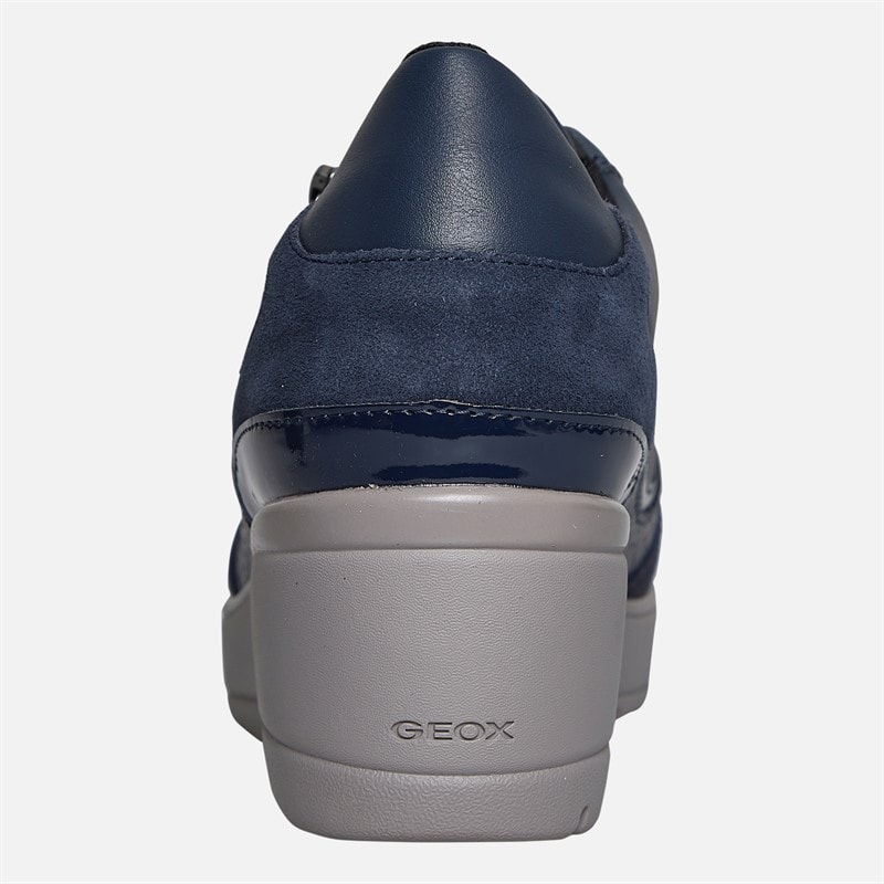 Womens Ilde Wedge Heel Zip Trainers Navy - Image 3