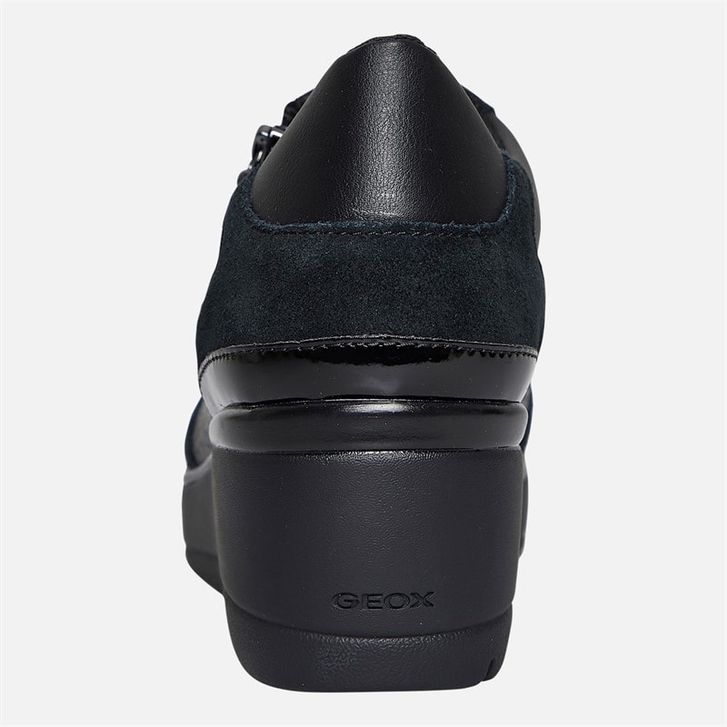 Womens Ilde Wedge Heel Zip Trainers Black - Image 3