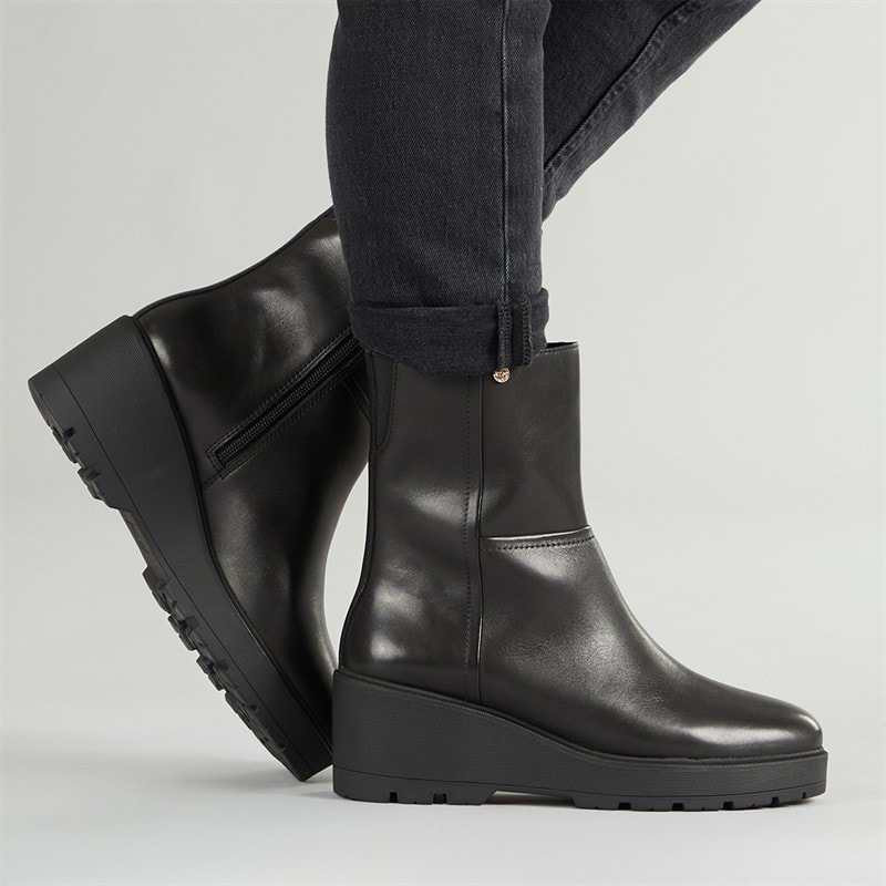 Womens Miereille Wedge Heel Ankle Boots Black - Image 5
