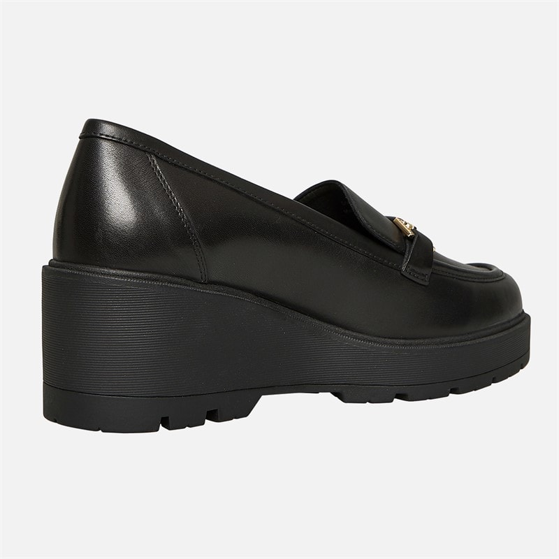 Womens Mierelle Wedge Heel Loafers Black - Image 4