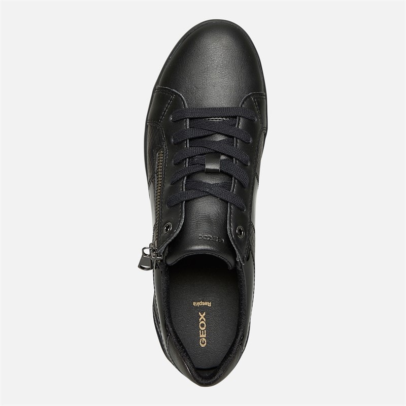 Womens Blomie Zip Trainers Black - Image 4