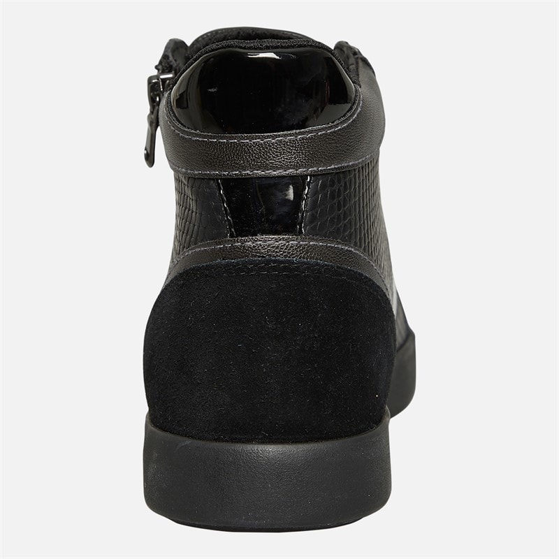 Womens Blomie High Top Zip Trainers Black - Image 3