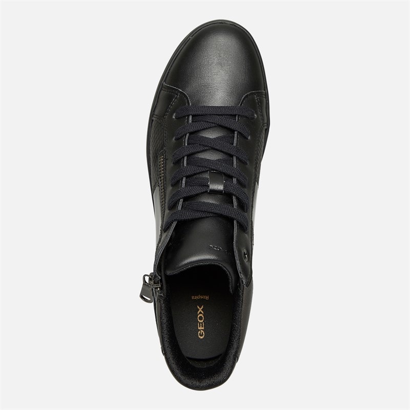 Womens Blomie High Top Zip Trainers Black - Image 4