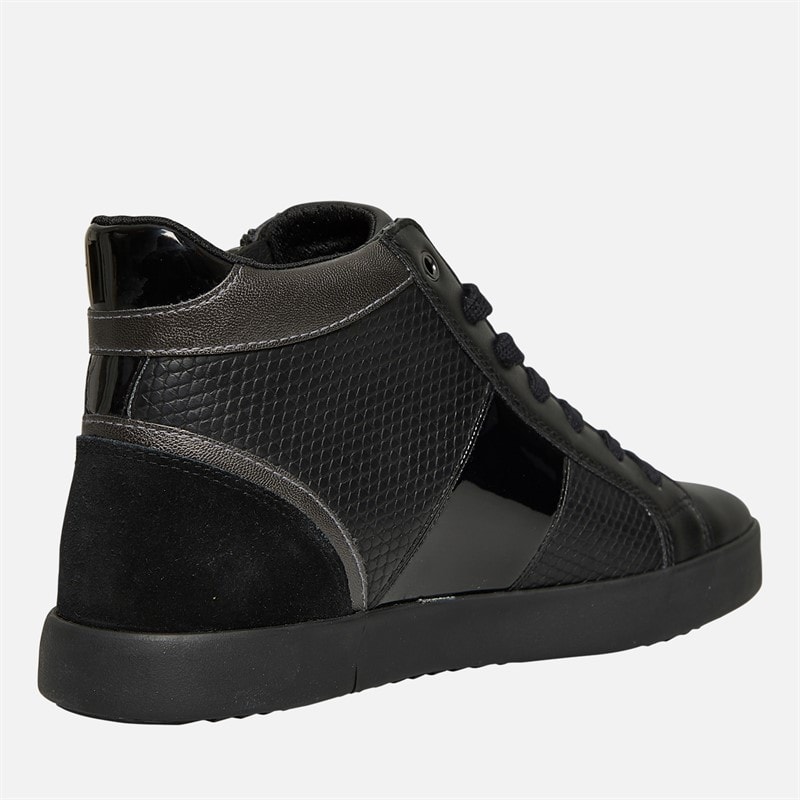 Womens Blomie High Top Zip Trainers Black - Image 5