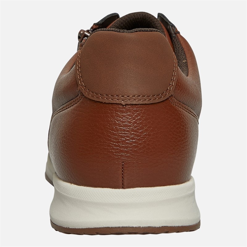 Mens Avery Zip Trainers Brown - Image 3