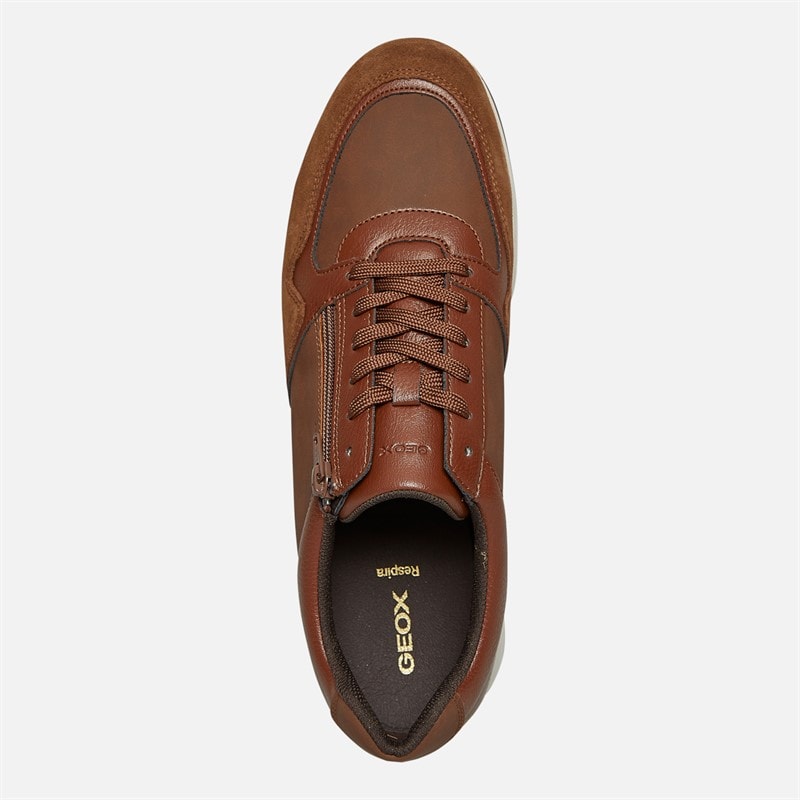 Mens Avery Zip Trainers Brown - Image 4