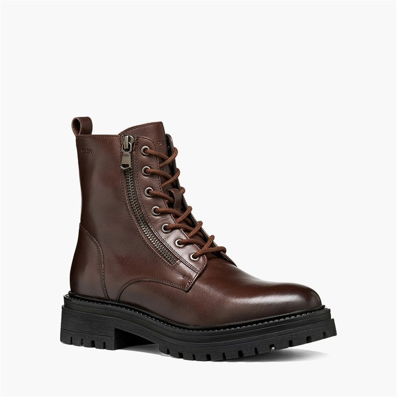 Womens Iridea Side Zip Lace Up Boots Mahogany - Image 5