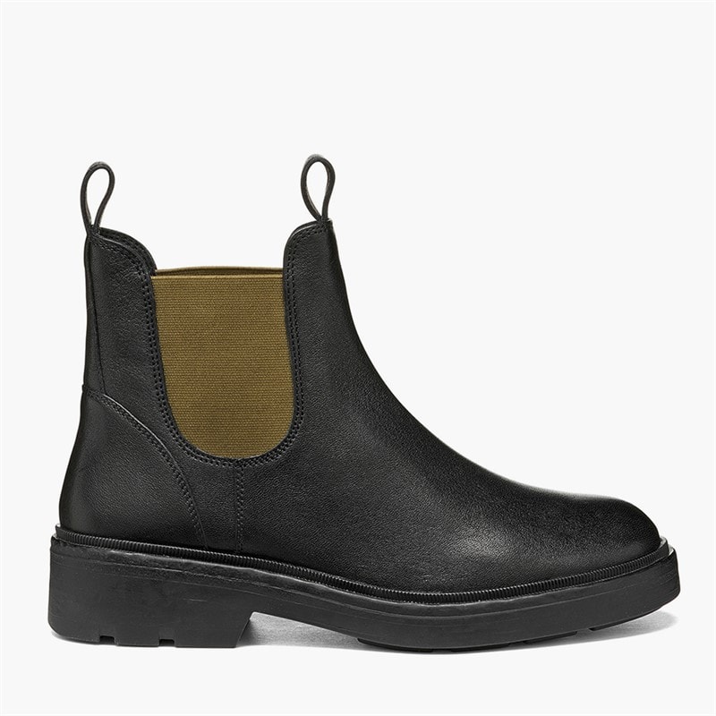 GEOX Womens Swelen Chelsea Boots Black/Military
