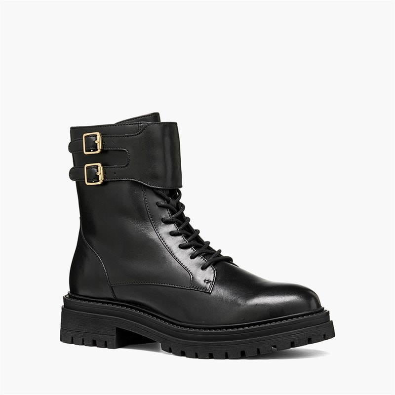 Womens Iridea Double Buckle Boots Black - Image 5