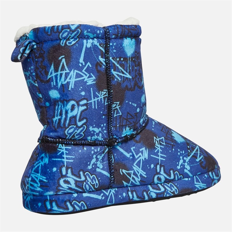 Hype Junior Boys Arcenza Bootee Slippers Blue - Image 5