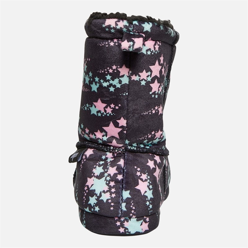 Hype Junior Girls Espara Bootee Slippers Black - Image 4